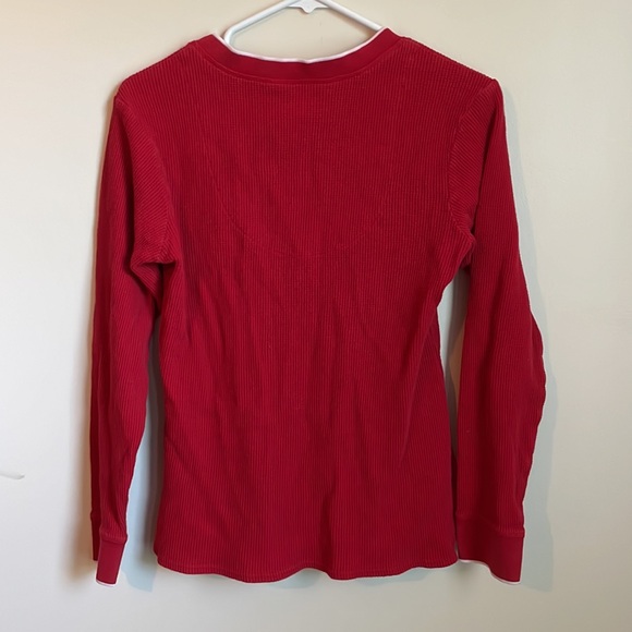 Victoria’s Secret Underware Red with White Accents/Bow Thermal Long Sleeve Small - Picture 2 of 6